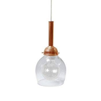 Lámpara de suspensión  vidrio cobre D15 cm