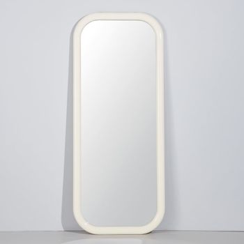 Espejo de pie rectangular con esquinas redondeadas, blanco, 170x70 cm