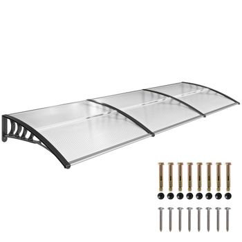 Outsunny Marquesina para Puertas y Ventanas Protección Solar y Lluvia Tejadillo de Techo Aleación de Aluminio 295x90x25 cm   Aosom España