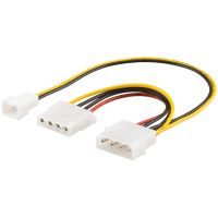 cable alimentacion interna premiumcord 96118 molex 4-pin a ventilador 3-pin 14 cm