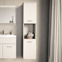 armario alto para bano krildihana 131x30x30 cm - blanco encasa