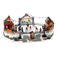 wellhome pista de patinaje navidena con luces led y movimiento r 21x225x39 cm