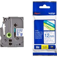 brother tze-133 original p-touch label tape 12mm x 8m blue on clear