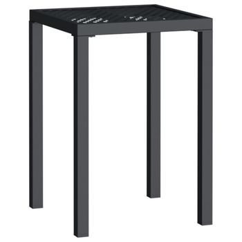 Mesa De Jardín | Mesa De Exterior De Acero Gris Antracita 50x50x72 Cm
