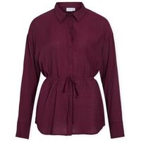 vila blusa hikka long shirt - fig para mujer