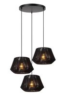lampara colgante de algodon 3xe27 negro