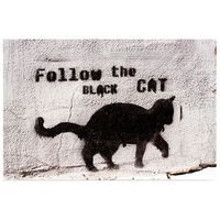 legendarte - cuadro lienzo impresion digital - follow the black cat sigue al gato negro - decoracion pared cm 50x70