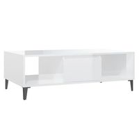 mesa de centro madera contrachapada blanco brillo 1035x60x35cm vidaxl