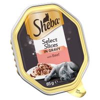 sheba select slices in gravy trays - beef in gravy 22 x 85g