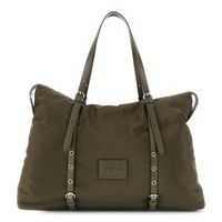 bolsa de compras de nailon con correas de hebilla ajustables oliva