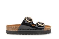 sandalias de plataforma de charol con doble hebilla black 40