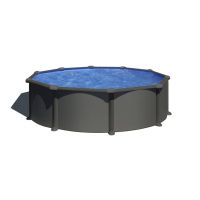 piscina desmontable gre juni 37 m antracita con filtro de arena y escalera