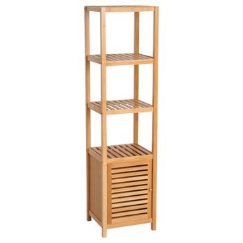 Estantería bambú baño 33x36.5x140 cm bambú natural
