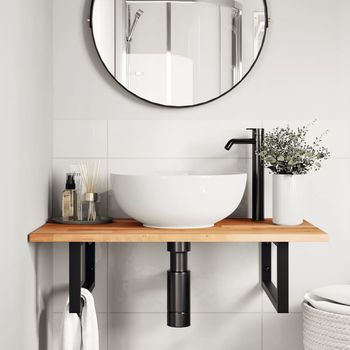 Encimera Tocador Baño Madera Acacia Acabado Aceite 100x50x2 Cm