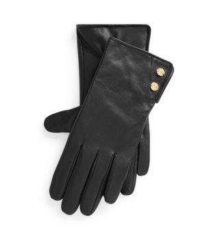 Lauren Ralph Lauren para mujer. 454833083001 Guantes de piel negro (S), Casual