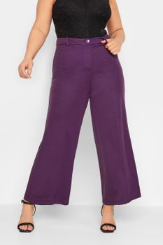 Yours Pantalón Ancho Morado, Mujer Curvy Y Tallas Grandes, Yours
