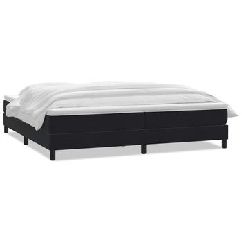 Cama Box Spring Con Colchón Terciopelo Negro 180x210 Cm Vidaxl