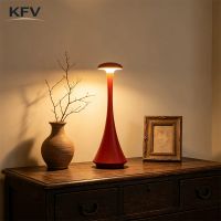 lampara de mesa con forma de hongo kfv recargable inalambrica con control tactil lampara de escritorio creativa lampara de escritorio con conexion usb tipo c lampara de ambiente para el hogar y