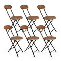 silla plegable con respaldo otto alt 74 cm x l 29 cm x an 36 cm  metal y madera  set de 6