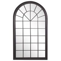 espejo de pared de metal negro 77 x 130 cm ventana arqueada vintage decoracion trevol