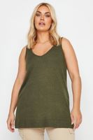 yours top verde de punto sin mangas mujer curvy y tallas grandes yours