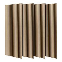beethoven - juego de 4 paneles decorativos para pared de listones 150x60 cm beige
