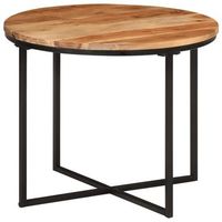mesa de centro de madera maciza de acacia y hierro 35x35x30 cm vidaxl