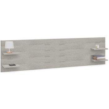 Dhome Cabecero Con Estantes De Madera Reciclada Dm Colgante Pared Estilo Palet Horizontal Dual Dividido En 2 Piezas Cama 180/190/200 Vintage Nordico (270cm Dual, Gris Tribal)