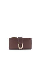 cartera grande con cremallera efecto piel con grano bordeaux