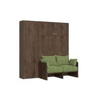 cama plegable kentaro de 120 cm tamano queen con sofa y columna de nogal color verde