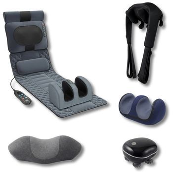 Cofre Recuperación Colchoneta Shiatsu Almohada - Bodylife Recoveryset Pro Blanco