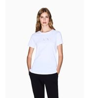 ax armani exchange para mujer xw001459af10356u0002 camiseta logo brillante blanco m casual algodon manga corta