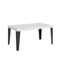 mesa extensible 80x160244 cm flame fresno blanco estructura antracita