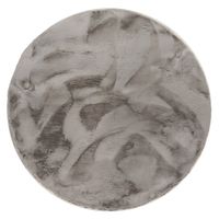 alfombra de piel fluffydeluxe gris  200 cm redondo