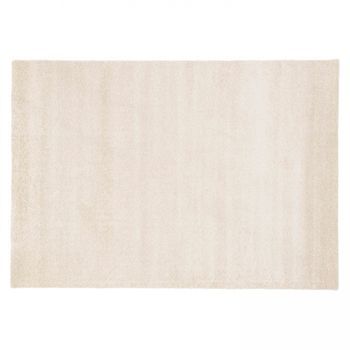 Alfombra Lisa De Pelo Largo De Polipropileno De 160 X 230 Cm Crema, Sisu - Oviala