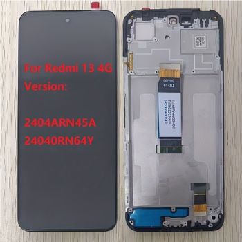 Pantalla LCD Táctil con Marco para Xiaomi Redmi 13 4G, Repuesto de Digitalizador 2404ARN45A 24040RN64Y 6.79