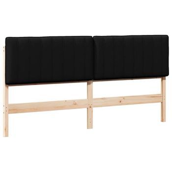 Cabecero Tapizado Marrón Y Negro 200 Cm Madera De Pino Macizo Vidaxl