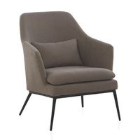 sillon tapizado topo con cojin y patas de metal