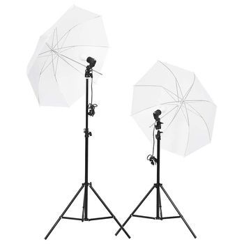 Kit Iluminación De Estudio Fotográfico Con Trípodes Y Paraguas Vidaxl