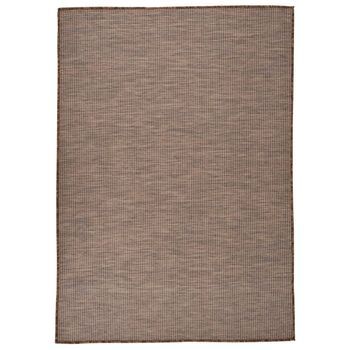 Alfombra De Exterior De Tejido Plano Marrón 160x230 Cm Vidaxl
