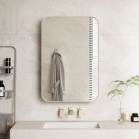 armario con espejo - mueble para bano - metal y vidrio - blanco 51x12x76cm