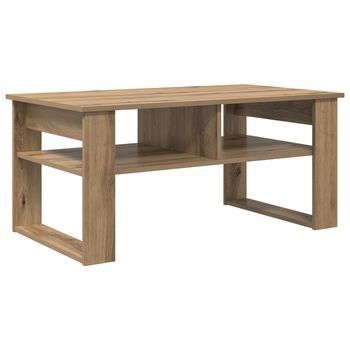 Mesa De Café | Mesa De Centro Con Almacenamiento Roble Artesanal 96 X 54 X 44 Cm