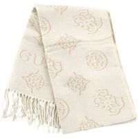 guess bufanda sciarpa donna bianco beige oro aw5654pol03-ai27-bnn para mujer