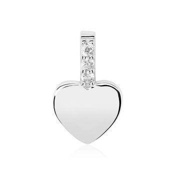 Colgante corazón de plata 925 con circonita grabable