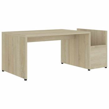 Mesa De Centro Madera Contrachapada Color Roble 90x45x35 Cm Vidaxl