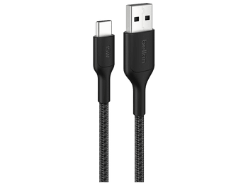 Cable USB - Belkin CAB022hq2M, 2m, USB-A a USB-C, 15W, Universal, Negro