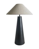 lampara de mesa de madera en color negro y natural de 56cm