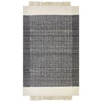 alfombra de lana negro blanco crema 160 x 230 cm hecho a mano borlas atlanti