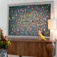 cuadro de algodon multicolor 117 x 167 cm