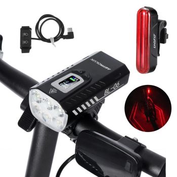 Astrolux® BL06 3+3 LEDs 2000LM Faro para Bicicleta con Doble Haz a Distancia 10000mAh Banco de Energía para Teléfono Luz